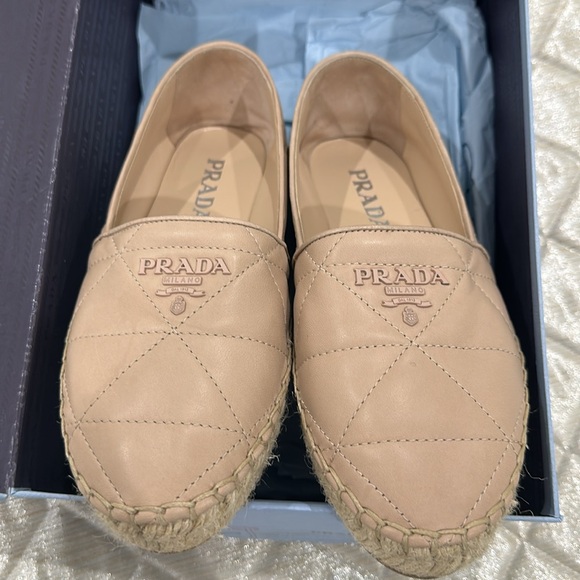 Prada Flat Quilted Leather Espadrilles - Picture 3 of 6